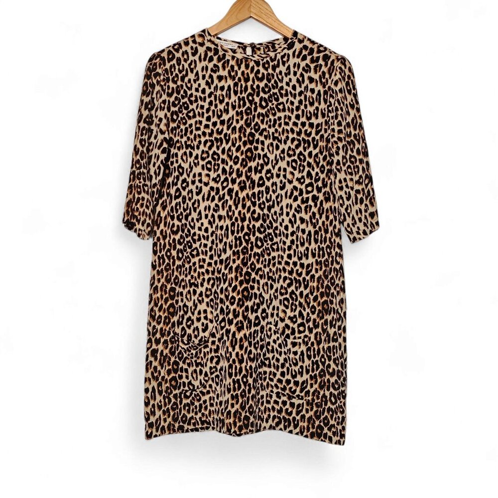 Equipment Femme 100% Silk Dress‎ Size XS Leopard Animal Print Front Pockets